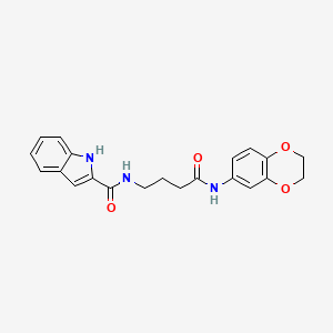 N~2~-[4-(2,3-dihydro-1,4-benzodioxin-6-ylamino)-4-oxobutyl]-1H-indole-2-carboxamide