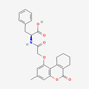 molecular formula C25H25NO6 B11003689 N-{[(3-methyl-6-oxo-7,8,9,10-tetrahydro-6H-benzo[c]chromen-1-yl)oxy]acetyl}-L-phenylalanine 