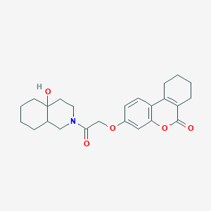 molecular formula C24H29NO5 B11003699 3-[2-(4a-hydroxyoctahydroisoquinolin-2(1H)-yl)-2-oxoethoxy]-7,8,9,10-tetrahydro-6H-benzo[c]chromen-6-one 