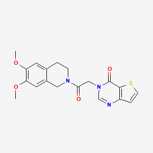 molecular formula C19H19N3O4S B11003707 3-[2-(6,7-dimethoxy-3,4-dihydroisoquinolin-2(1H)-yl)-2-oxoethyl]thieno[3,2-d]pyrimidin-4(3H)-one 