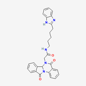 N-[5-(1H-benzimidazol-2-yl)pentyl]-2-(5,11-dioxo-6a,11-dihydroisoindolo[2,1-a]quinazolin-6(5H)-yl)acetamide