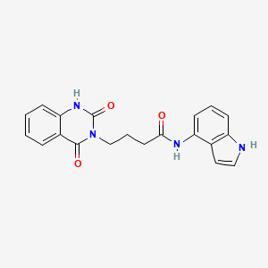 molecular formula C20H18N4O3 B11003717 4-(2-hydroxy-4-oxoquinazolin-3(4H)-yl)-N-(1H-indol-4-yl)butanamide 