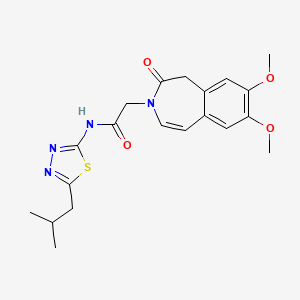 2-(7,8-dimethoxy-2-oxo-1,2-dihydro-3H-3-benzazepin-3-yl)-N-[(2Z)-5-(2-methylpropyl)-1,3,4-thiadiazol-2(3H)-ylidene]acetamide