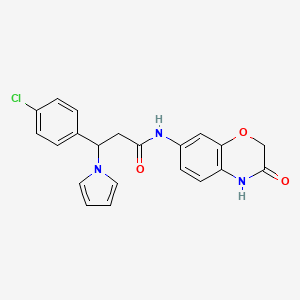 3-(4-chlorophenyl)-N-(3-oxo-3,4-dihydro-2H-1,4-benzoxazin-7-yl)-3-(1H-pyrrol-1-yl)propanamide