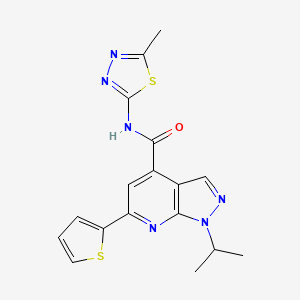 N-(5-methyl-1,3,4-thiadiazol-2-yl)-1-(propan-2-yl)-6-(thiophen-2-yl)-1H-pyrazolo[3,4-b]pyridine-4-carboxamide