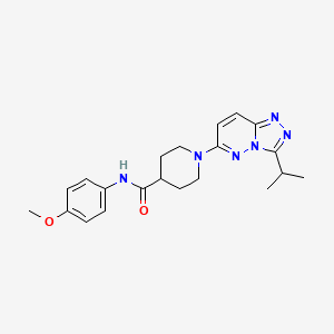 molecular formula C21H26N6O2 B11003767 N-(4-methoxyphenyl)-1-[3-(propan-2-yl)[1,2,4]triazolo[4,3-b]pyridazin-6-yl]piperidine-4-carboxamide 