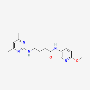 molecular formula C16H21N5O2 B11003777 4-((4,6-dimethylpyrimidin-2-yl)amino)-N-(6-methoxypyridin-3-yl)butanamide 