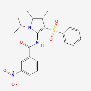 molecular formula C22H23N3O5S B11003784 N-[4,5-dimethyl-3-(phenylsulfonyl)-1-(propan-2-yl)-1H-pyrrol-2-yl]-3-nitrobenzamide 