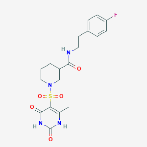 1-[(2,4-dihydroxy-6-methylpyrimidin-5-yl)sulfonyl]-N-[2-(4-fluorophenyl)ethyl]piperidine-3-carboxamide