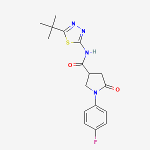 molecular formula C17H19FN4O2S B11003811 N-(5-tert-butyl-1,3,4-thiadiazol-2-yl)-1-(4-fluorophenyl)-5-oxopyrrolidine-3-carboxamide 