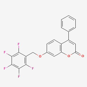 molecular formula C22H11F5O3 B11003844 7-[(pentafluorobenzyl)oxy]-4-phenyl-2H-chromen-2-one 