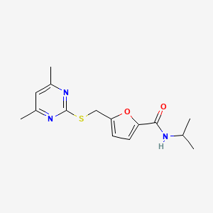 5-{[(4,6-dimethylpyrimidin-2-yl)sulfanyl]methyl}-N-(propan-2-yl)furan-2-carboxamide