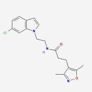 N-[2-(6-chloro-1H-indol-1-yl)ethyl]-3-(3,5-dimethyl-1,2-oxazol-4-yl)propanamide