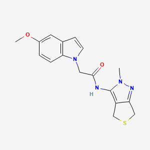 2-(5-methoxy-1H-indol-1-yl)-N-(2-methyl-2,6-dihydro-4H-thieno[3,4-c]pyrazol-3-yl)acetamide