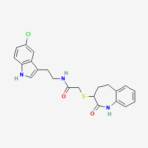 N-[2-(5-chloro-1H-indol-3-yl)ethyl]-2-[(2-hydroxy-4,5-dihydro-3H-1-benzazepin-3-yl)sulfanyl]acetamide