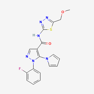 1-(2-fluorophenyl)-N-[(2E)-5-(methoxymethyl)-1,3,4-thiadiazol-2(3H)-ylidene]-5-(1H-pyrrol-1-yl)-1H-pyrazole-4-carboxamide