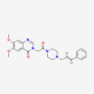 molecular formula C25H28N4O4 B11003932 6,7-dimethoxy-3-(2-oxo-2-{4-[(2E)-3-phenylprop-2-en-1-yl]piperazin-1-yl}ethyl)quinazolin-4(3H)-one 