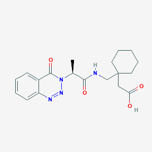 [1-({[(2S)-2-(4-oxo-1,2,3-benzotriazin-3(4H)-yl)propanoyl]amino}methyl)cyclohexyl]acetic acid