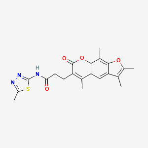 molecular formula C21H21N3O4S B11003978 N-(5-methyl-1,3,4-thiadiazol-2-yl)-3-(2,3,5,9-tetramethyl-7-oxo-7H-furo[3,2-g]chromen-6-yl)propanamide 