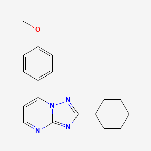 molecular formula C18H20N4O B11003991 2-Cyclohexyl-7-(4-methoxyphenyl)[1,2,4]triazolo[1,5-a]pyrimidine 