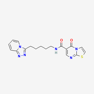 5-oxo-N-[5-([1,2,4]triazolo[4,3-a]pyridin-3-yl)pentyl]-5H-[1,3]thiazolo[3,2-a]pyrimidine-6-carboxamide