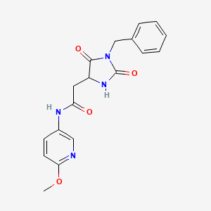 molecular formula C18H18N4O4 B11004023 2-(1-benzyl-2,5-dioxoimidazolidin-4-yl)-N-(6-methoxypyridin-3-yl)acetamide 