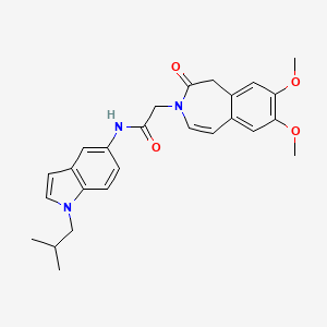 2-(7,8-dimethoxy-2-oxo-1,2-dihydro-3H-3-benzazepin-3-yl)-N-[1-(2-methylpropyl)-1H-indol-5-yl]acetamide