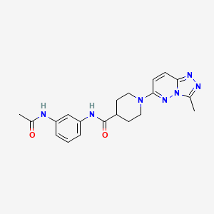 molecular formula C20H23N7O2 B11004038 N-[3-(acetylamino)phenyl]-1-(3-methyl[1,2,4]triazolo[4,3-b]pyridazin-6-yl)piperidine-4-carboxamide 