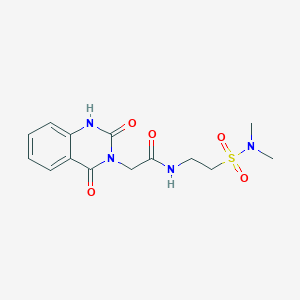 molecular formula C14H18N4O5S B11004043 N-[2-(dimethylsulfamoyl)ethyl]-2-(2-hydroxy-4-oxoquinazolin-3(4H)-yl)acetamide 