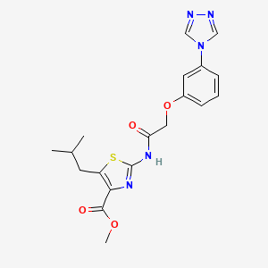 molecular formula C19H21N5O4S B11004068 methyl (2Z)-5-(2-methylpropyl)-2-({[3-(4H-1,2,4-triazol-4-yl)phenoxy]acetyl}imino)-2,3-dihydro-1,3-thiazole-4-carboxylate 