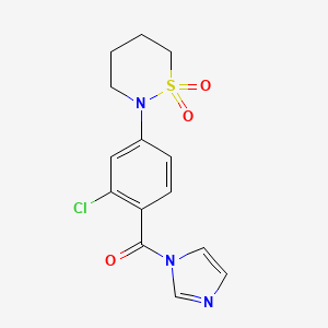 molecular formula C14H14ClN3O3S B11004074 [2-chloro-4-(1,1-dioxido-1,2-thiazinan-2-yl)phenyl](1H-imidazol-1-yl)methanone 