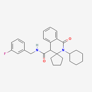 2'-cyclohexyl-N-(3-fluorobenzyl)-1'-oxo-1',4'-dihydro-2'H-spiro[cyclopentane-1,3'-isoquinoline]-4'-carboxamide