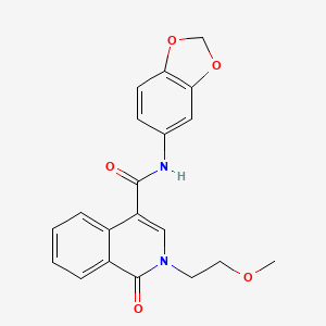 N-(1,3-benzodioxol-5-yl)-2-(2-methoxyethyl)-1-oxo-1,2-dihydroisoquinoline-4-carboxamide