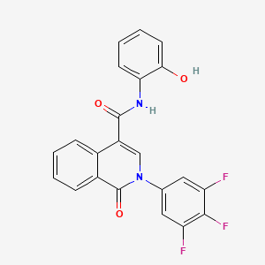 molecular formula C22H13F3N2O3 B11004129 N-(2-hydroxyphenyl)-1-oxo-2-(3,4,5-trifluorophenyl)-1,2-dihydroisoquinoline-4-carboxamide 