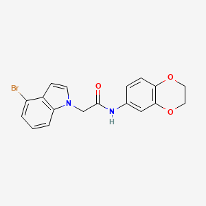 molecular formula C18H15BrN2O3 B11004142 2-(4-bromo-1H-indol-1-yl)-N-(2,3-dihydro-1,4-benzodioxin-6-yl)acetamide 