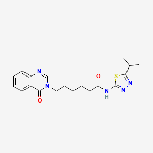 6-(4-oxoquinazolin-3(4H)-yl)-N-[(2E)-5-(propan-2-yl)-1,3,4-thiadiazol-2(3H)-ylidene]hexanamide