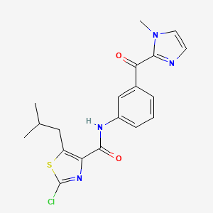 2-chloro-N-{3-[(1-methyl-1H-imidazol-2-yl)carbonyl]phenyl}-5-(2-methylpropyl)-1,3-thiazole-4-carboxamide