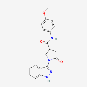 molecular formula C19H18N4O3 B11004173 1-(1H-indazol-3-yl)-N-(4-methoxyphenyl)-5-oxopyrrolidine-3-carboxamide 