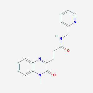 molecular formula C18H18N4O2 B11004206 3-(4-methyl-3-oxo-3,4-dihydroquinoxalin-2-yl)-N-(pyridin-2-ylmethyl)propanamide 