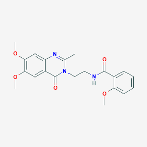 molecular formula C21H23N3O5 B11004209 N-[2-(6,7-dimethoxy-2-methyl-4-oxoquinazolin-3(4H)-yl)ethyl]-2-methoxybenzamide 