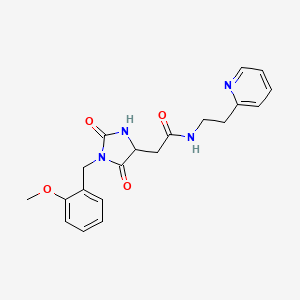 molecular formula C20H22N4O4 B11004250 2-[1-(2-methoxybenzyl)-2,5-dioxoimidazolidin-4-yl]-N-[2-(pyridin-2-yl)ethyl]acetamide 