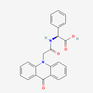 molecular formula C23H18N2O4 B11004264 (2S)-{[(9-oxoacridin-10(9H)-yl)acetyl]amino}(phenyl)ethanoic acid 