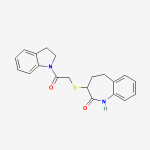 1-(2,3-dihydro-1H-indol-1-yl)-2-[(2-hydroxy-4,5-dihydro-3H-1-benzazepin-3-yl)sulfanyl]ethanone