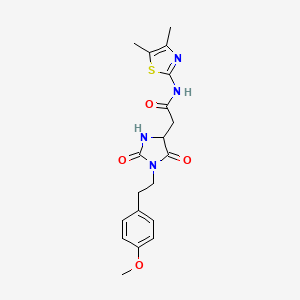 molecular formula C19H22N4O4S B11004300 N-(4,5-dimethyl-1,3-thiazol-2-yl)-2-{1-[2-(4-methoxyphenyl)ethyl]-2,5-dioxoimidazolidin-4-yl}acetamide 