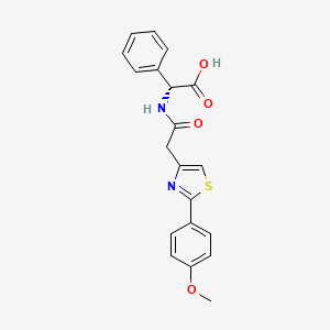 molecular formula C20H18N2O4S B11004356 (2R)-({[2-(4-methoxyphenyl)-1,3-thiazol-4-yl]acetyl}amino)(phenyl)ethanoic acid 