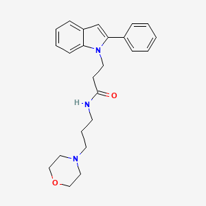 molecular formula C24H29N3O2 B11004357 N-[3-(morpholin-4-yl)propyl]-3-(2-phenyl-1H-indol-1-yl)propanamide 