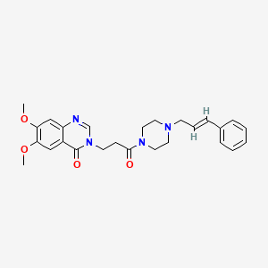 molecular formula C26H30N4O4 B11004373 6,7-dimethoxy-3-(3-oxo-3-{4-[(2E)-3-phenylprop-2-en-1-yl]piperazin-1-yl}propyl)quinazolin-4(3H)-one 