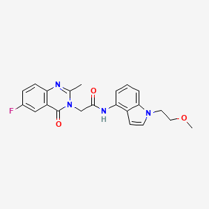 2-(6-fluoro-2-methyl-4-oxoquinazolin-3(4H)-yl)-N-[1-(2-methoxyethyl)-1H-indol-4-yl]acetamide