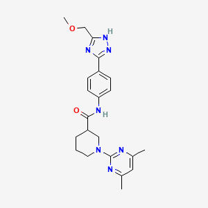 1-(4,6-dimethylpyrimidin-2-yl)-N-{4-[5-(methoxymethyl)-1H-1,2,4-triazol-3-yl]phenyl}piperidine-3-carboxamide