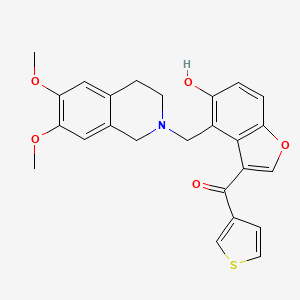 molecular formula C25H23NO5S B11004417 {4-[(6,7-dimethoxy-3,4-dihydroisoquinolin-2(1H)-yl)methyl]-5-hydroxy-1-benzofuran-3-yl}(thiophen-3-yl)methanone 